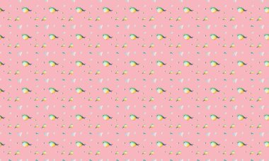 Farklı aksesuarlara sahip renkli arkaplan