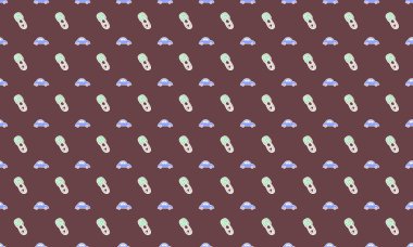 Farklı aksesuarlara sahip renkli arkaplan