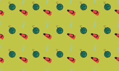 Farklı aksesuarlara sahip renkli arkaplan