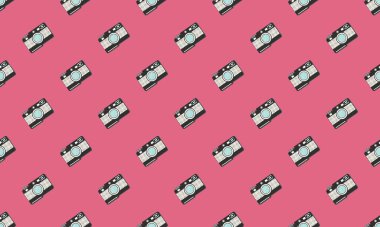 Farklı aksesuarlara sahip renkli arkaplan