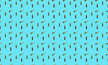 Farklı aksesuarlara sahip renkli arkaplan