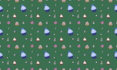 Farklı aksesuarlara sahip renkli arkaplan