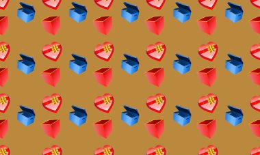 Farklı aksesuarlara sahip renkli arkaplan