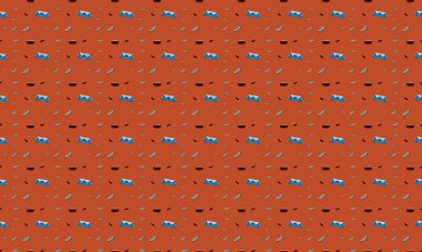 Farklı aksesuarlara sahip renkli arkaplan