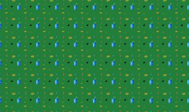 Farklı aksesuarlara sahip renkli arkaplan