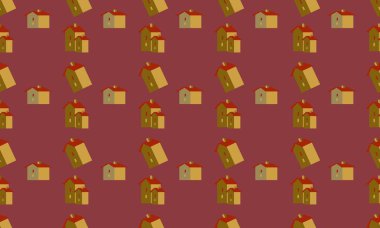 Farklı aksesuarlara sahip renkli arkaplan