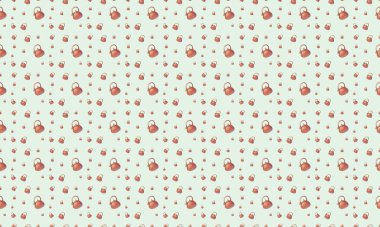 Farklı aksesuarlara sahip renkli arkaplan