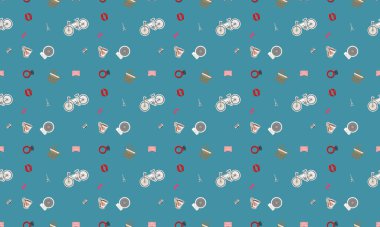 Farklı aksesuarlara sahip renkli arkaplan