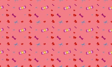 Farklı aksesuarlara sahip renkli arkaplan