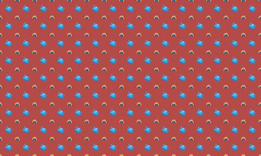 Farklı aksesuarlara sahip renkli arkaplan