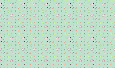 Farklı aksesuarlara sahip renkli arkaplan