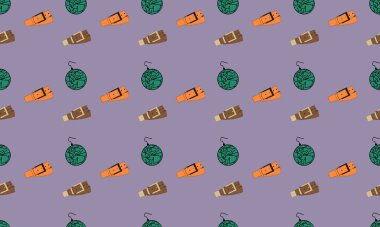 Farklı aksesuarlara sahip renkli arkaplan