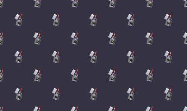 Farklı aksesuarlara sahip renkli arkaplan