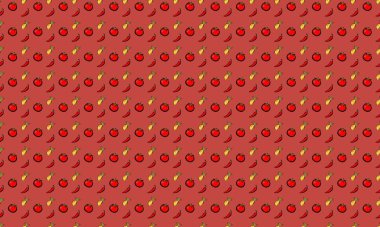 Farklı aksesuarlara sahip renkli arkaplan