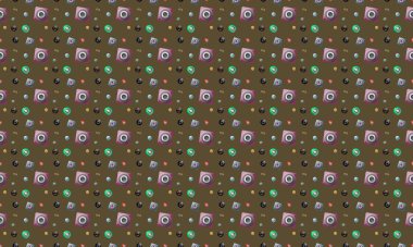 Farklı aksesuarlara sahip renkli arkaplan