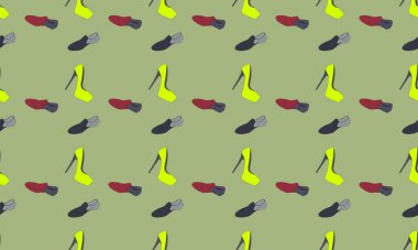 Farklı aksesuarlara sahip renkli arkaplan