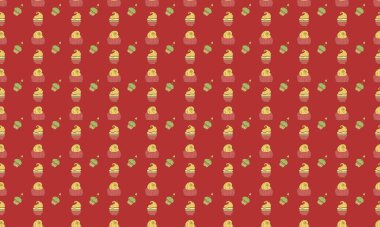 Farklı aksesuarlara sahip renkli arkaplan