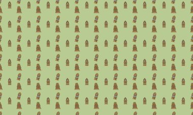 Farklı aksesuarlara sahip renkli arkaplan