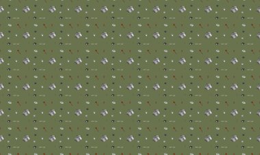 Farklı aksesuarlara sahip renkli arkaplan