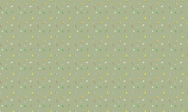 Farklı aksesuarlara sahip renkli arkaplan