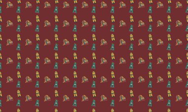 Farklı aksesuarlara sahip renkli arkaplan