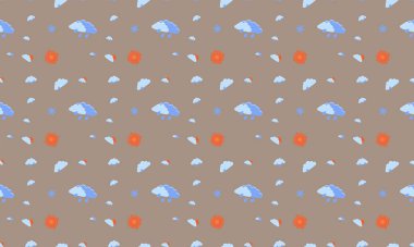 Farklı aksesuarlara sahip renkli arkaplan