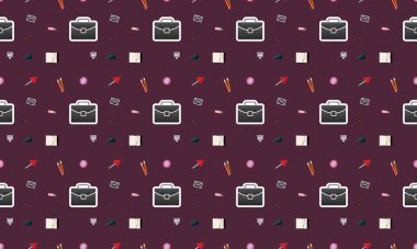 Farklı aksesuarlara sahip renkli arkaplan