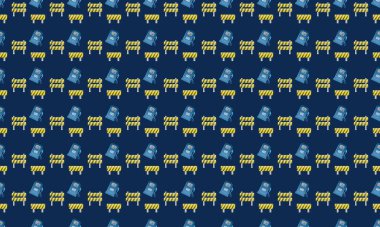 Farklı aksesuarlara sahip renkli arkaplan