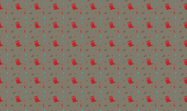 Farklı aksesuarlara sahip renkli arkaplan