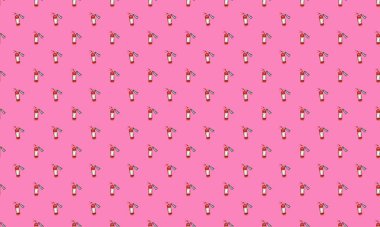 Farklı aksesuarlara sahip renkli arkaplan