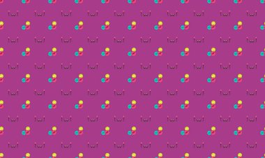 Farklı aksesuarlara sahip renkli arkaplan