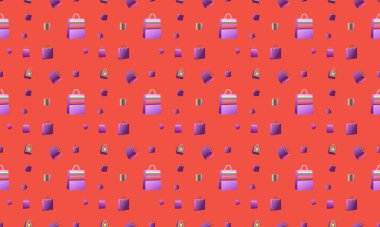 Farklı aksesuarlara sahip renkli arkaplan