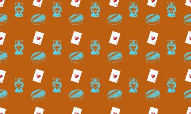 Farklı aksesuarlara sahip renkli arkaplan