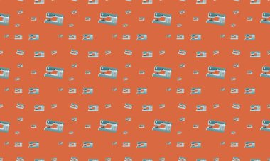 Farklı aksesuarlara sahip renkli arkaplan