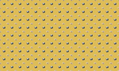 Farklı aksesuarlara sahip renkli arkaplan