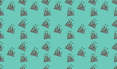 Farklı aksesuarlara sahip renkli arkaplan