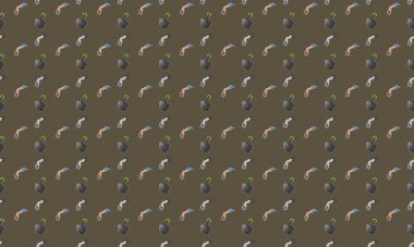 Farklı aksesuarlara sahip renkli arkaplan