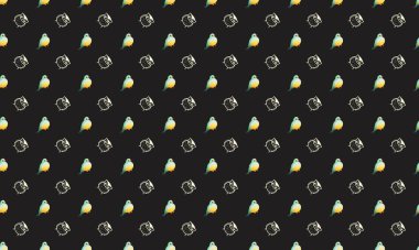 Farklı aksesuarlara sahip renkli arkaplan