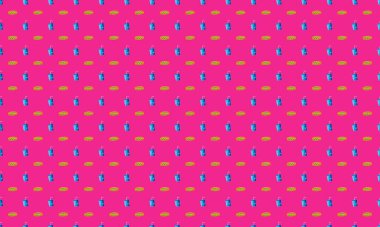 Farklı aksesuarlara sahip renkli arkaplan