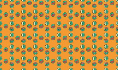 Farklı aksesuarlara sahip renkli arkaplan