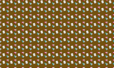 Farklı aksesuarlara sahip renkli arkaplan