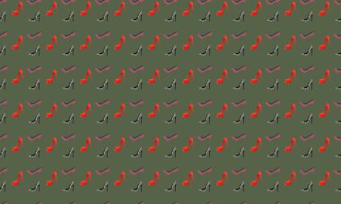 Farklı aksesuarlara sahip renkli arkaplan