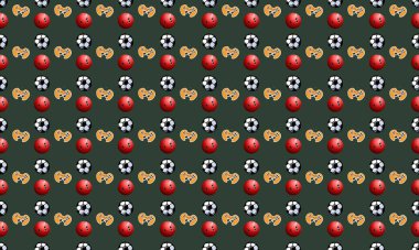 Farklı aksesuarlara sahip renkli arkaplan