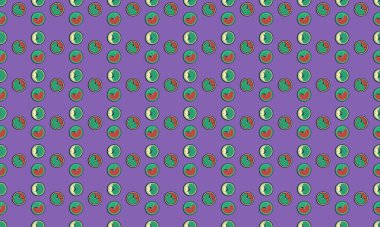 Farklı aksesuarlara sahip renkli arkaplan