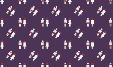 Farklı aksesuarlara sahip renkli arkaplan