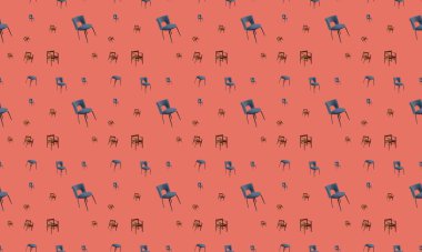 Farklı aksesuarlara sahip renkli arkaplan