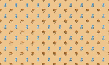 Farklı aksesuarlara sahip renkli arkaplan