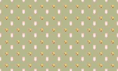 Farklı aksesuarlara sahip renkli arkaplan