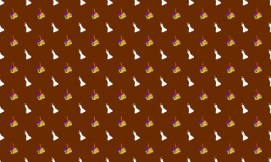 Farklı aksesuarlara sahip renkli arkaplan