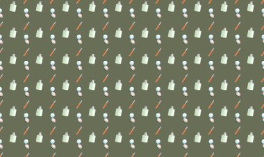 Farklı aksesuarlara sahip renkli arkaplan